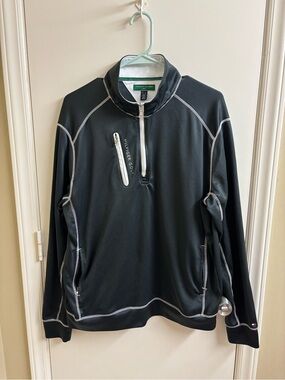Tommy Hilfiger Golf 1/4 Zip Pullover Mens L Black Performance Jacket EU XL
